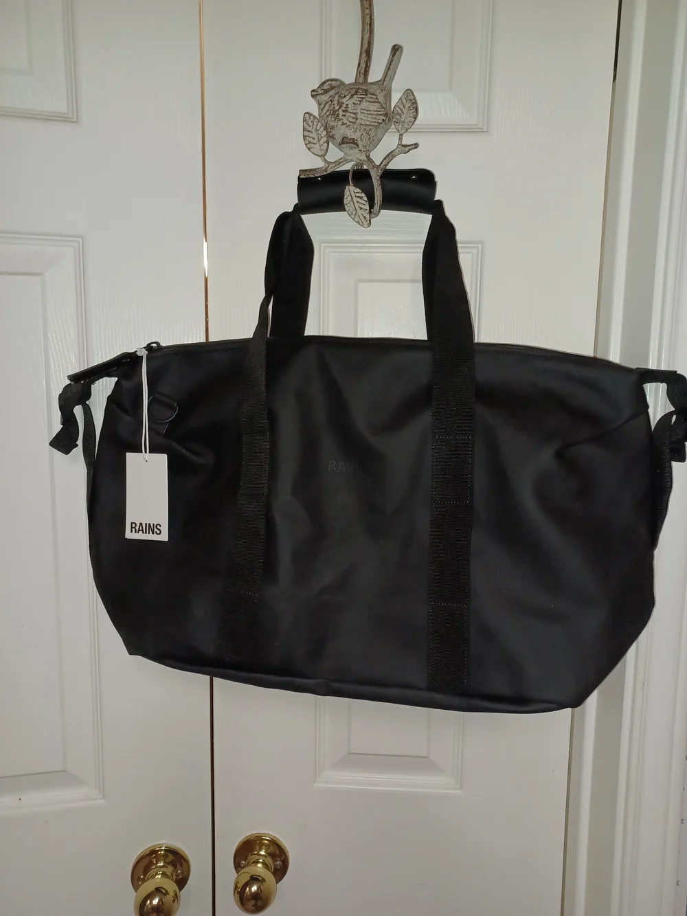 Nwt Rains Black Travel Duffel Bag - Waterproof Men's Weekender